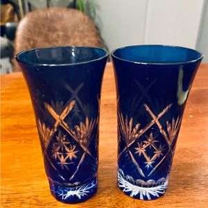 Kiriko Engraved‎ glass-set Of 2 Shot Glasses